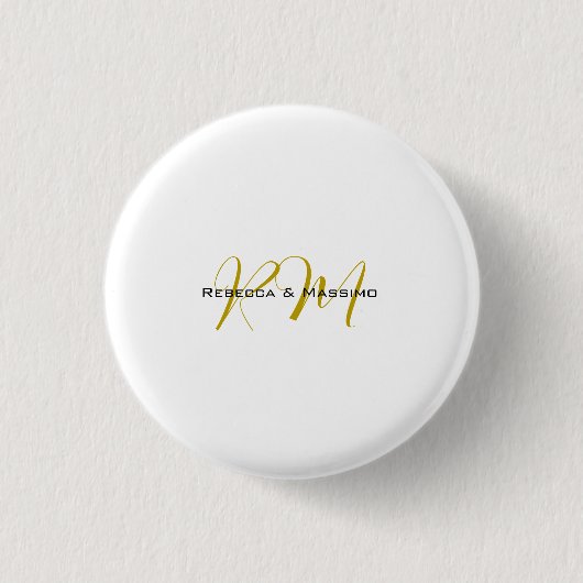 Exklusives einzigartiges Gold-Farben-Monogramm Mod Button (Vorderseite)