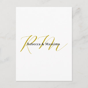 Exklusives einzigartiges Gold-Farben-Monogramm Mod Feiertagspostkarte