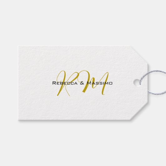 Exklusives einzigartiges Gold-Farben-Monogramm Mod Geschenkanhänger (Vorderseite (Horizontal))