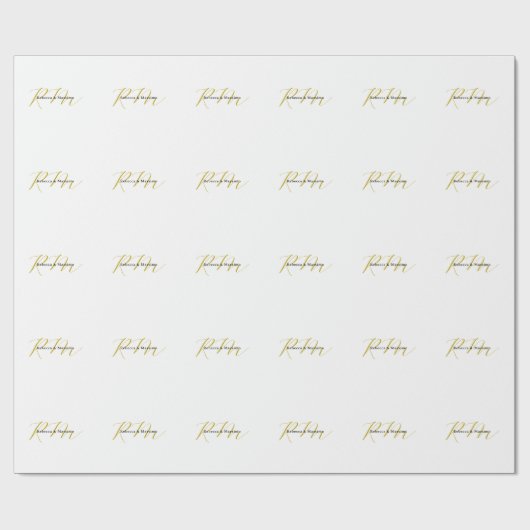 Exklusives einzigartiges Gold-Farben-Monogramm Mod Geschenkpapier (Flach)