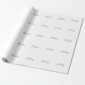 Exklusives einzigartiges Gold-Farben-Monogramm Mod Geschenkpapier (Ungerollt)