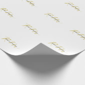 Exklusives einzigartiges Gold-Farben-Monogramm Mod Geschenkpapier (Ecke)