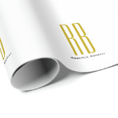 Exklusives einzigartiges Gold-Farben-Monogramm Mod Geschenkpapier (Rolleneckpunkt)