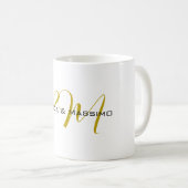 Exklusives einzigartiges Gold-Farben-Monogramm Mod Kaffeetasse (VorderseiteRechts)