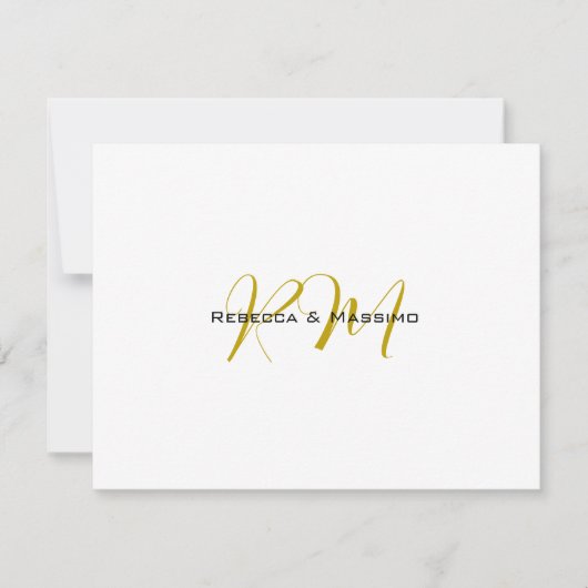 Exklusives einzigartiges Gold-Farben-Monogramm Mod Mitteilungskarte (Vorderseite)