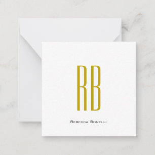 Exklusives einzigartiges Gold-Farben-Monogramm Mod Mitteilungskarte