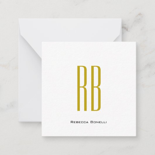 Exklusives einzigartiges Gold-Farben-Monogramm Mod Mitteilungskarte (Vorderseite)