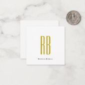 Exklusives einzigartiges Gold-Farben-Monogramm Mod Mitteilungskarte (Vorderseite/Rückseite Beispiel)