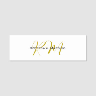 Exklusives einzigartiges Gold-Farben-Monogramm Mod Namensschild