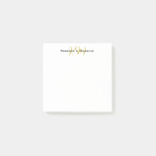 Exklusives einzigartiges Gold-Farben-Monogramm Mod Post-it Klebezettel