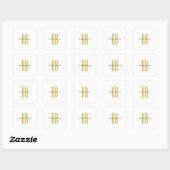 Exklusives einzigartiges Gold-Farben-Monogramm Mod Quadratischer Aufkleber (Blatt)