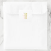 Exklusives einzigartiges Gold-Farben-Monogramm Mod Quadratischer Aufkleber (Tasche)