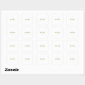 Exklusives einzigartiges Gold-Farben-Monogramm Mod Quadratischer Aufkleber (Blatt)