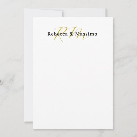 Exklusives einzigartiges Gold-Farben-Monogramm Mod Save The Date (Vorderseite)