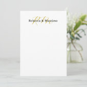 Exklusives einzigartiges Gold-Farben-Monogramm Mod Save The Date (Stehend Vorderseite)