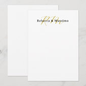 Exklusives einzigartiges Gold-Farben-Monogramm Mod Save The Date (Vorne/Hinten)