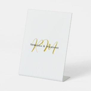 Exklusives einzigartiges Gold-Farben-Monogramm Mod Sockelschild