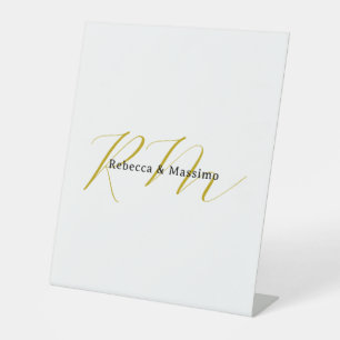 Exklusives einzigartiges Gold-Farben-Monogramm Mod Sockelschild
