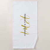 Exklusives einzigartiges Gold-Farben-Monogramm Mod Strandtuch (Vorderseite)