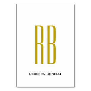 Exklusives einzigartiges Gold-Farben-Monogramm Mod Tischnummer