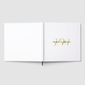 Exklusives einzigartiges goldenes Monogramm modern Gästebuch (Voll)