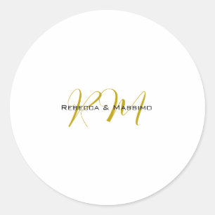 Exklusives einzigartiges goldenes Monogramm modern Runder Aufkleber