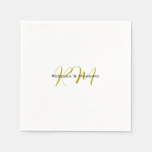 Exklusives einzigartiges goldenes Monogramm modern Serviette