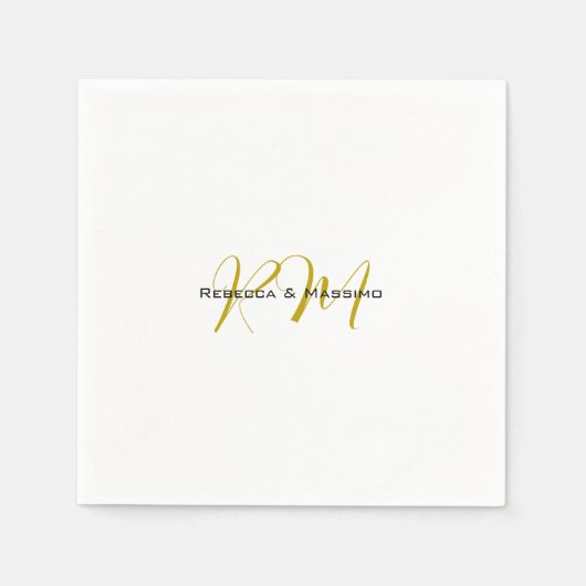 Exklusives einzigartiges goldenes Monogramm modern Serviette (Vorderseite)