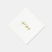 Exklusives einzigartiges goldenes Monogramm modern Serviette (Ecke)