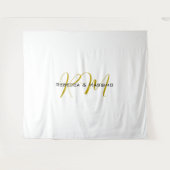 Exklusives einzigartiges goldenes Monogramm modern Wandteppich (Vorderseite (Horizontal))