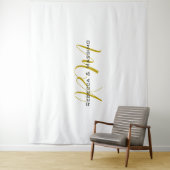 Exklusives einzigartiges goldenes Monogramm modern Wandteppich (Beispiel)