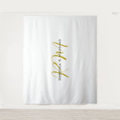 Exklusives einzigartiges goldenes Monogramm modern Wandteppich (Vorderseite)