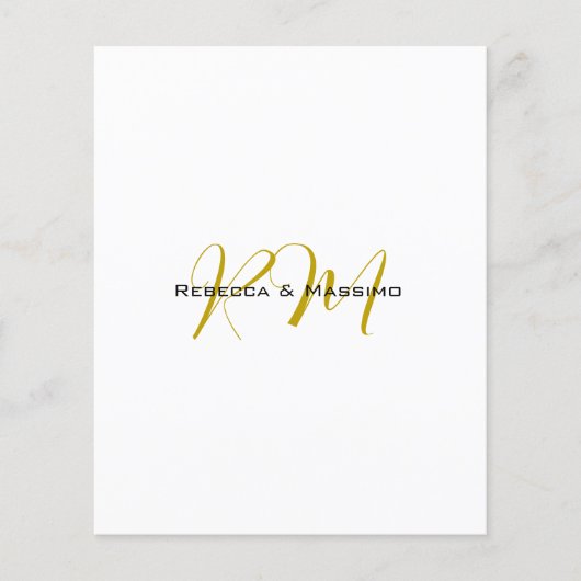 Exklusives einzigartiges Goldfarben-Monogramm mode Flyer (Vorne)