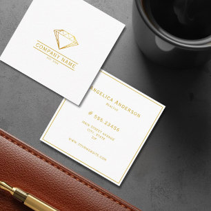 Exklusives Gold-Emblem Klassisch & Zeitlos Quadratische Visitenkarte