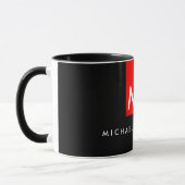 Exklusives Monogramm Schwarzer Streifen-Elegant Tasse (Links)