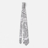 Exklusives Muster für schwarze und weiße Linie Krawatte (Rückseite)