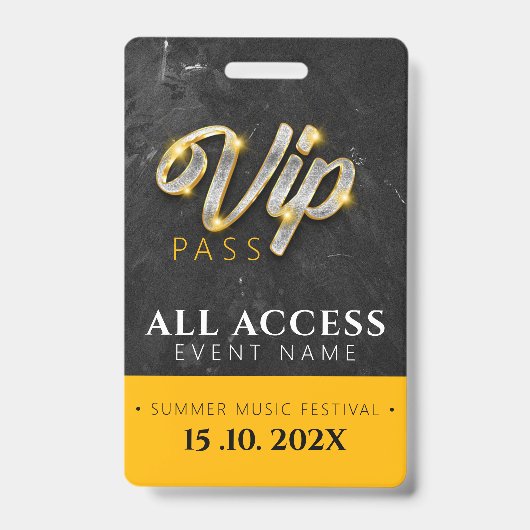 Exklusives VIP-Zugangs-Event Ausweis (Vorderseite)