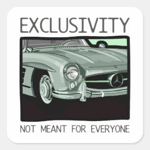 Exklusivität und Reichtum - alter Gullwing-Klassik Quadratischer Aufkleber