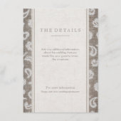 Exklusivkarte für Hochzeitsfeiern auf rustikalem L Begleitkarte (Vorderseite)