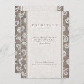 Exklusivkarte für Hochzeitsfeiern auf rustikalem L Begleitkarte (Vorne/Hinten)