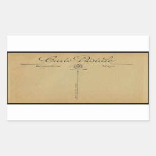 EXLIBRIS + ETIKETT: VINTAGE FRANZÖSISCHE POSTKARTE RECHTECKIGER AUFKLEBER