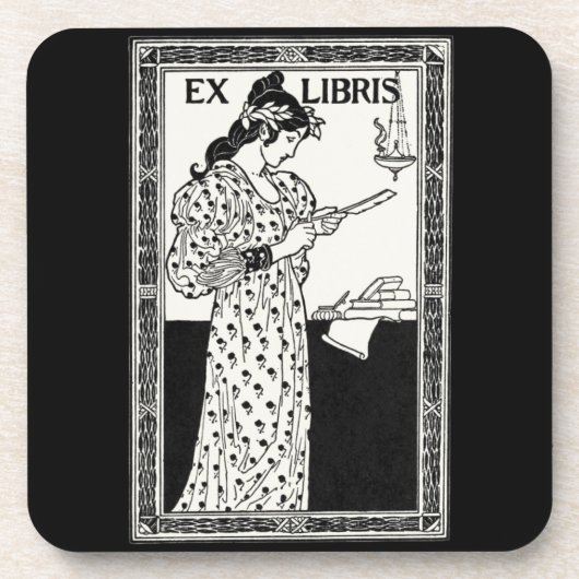 Exlibris im Jugendstil Untersetzer (Vorderseite)