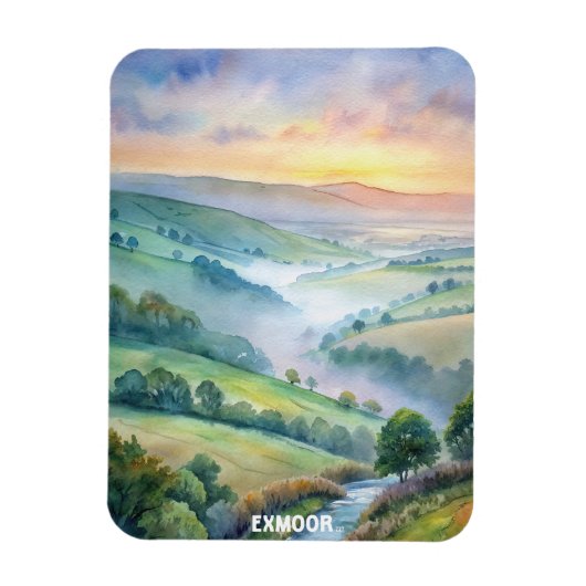 Exmoor National Park Aquarellbilder Magnet (Vertikal)
