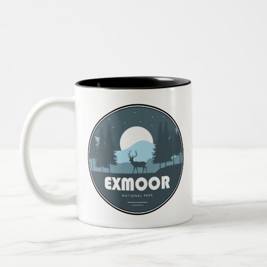 Exmoor National Park Deer Zweifarbige Tasse (Links)