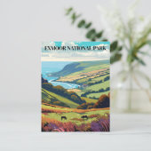 Exmoor National Park, England Reisen Vintag Postkarte (Stehend Vorderseite)