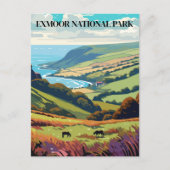 Exmoor National Park, England Reisen Vintag Postkarte (Vorderseite)