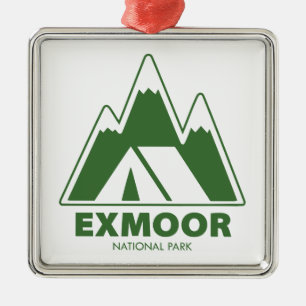 Exmoor National Park Mountains Camping Ornament Aus Metall