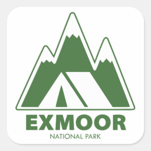 Exmoor National Park Mountains Camping Quadratischer Aufkleber