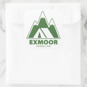 Exmoor National Park Mountains Camping Quadratischer Aufkleber (Tasche)