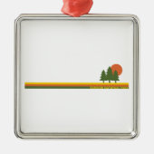 Exmoor National Park Pine Trees Sun Ornament Aus Metall (Vorne)